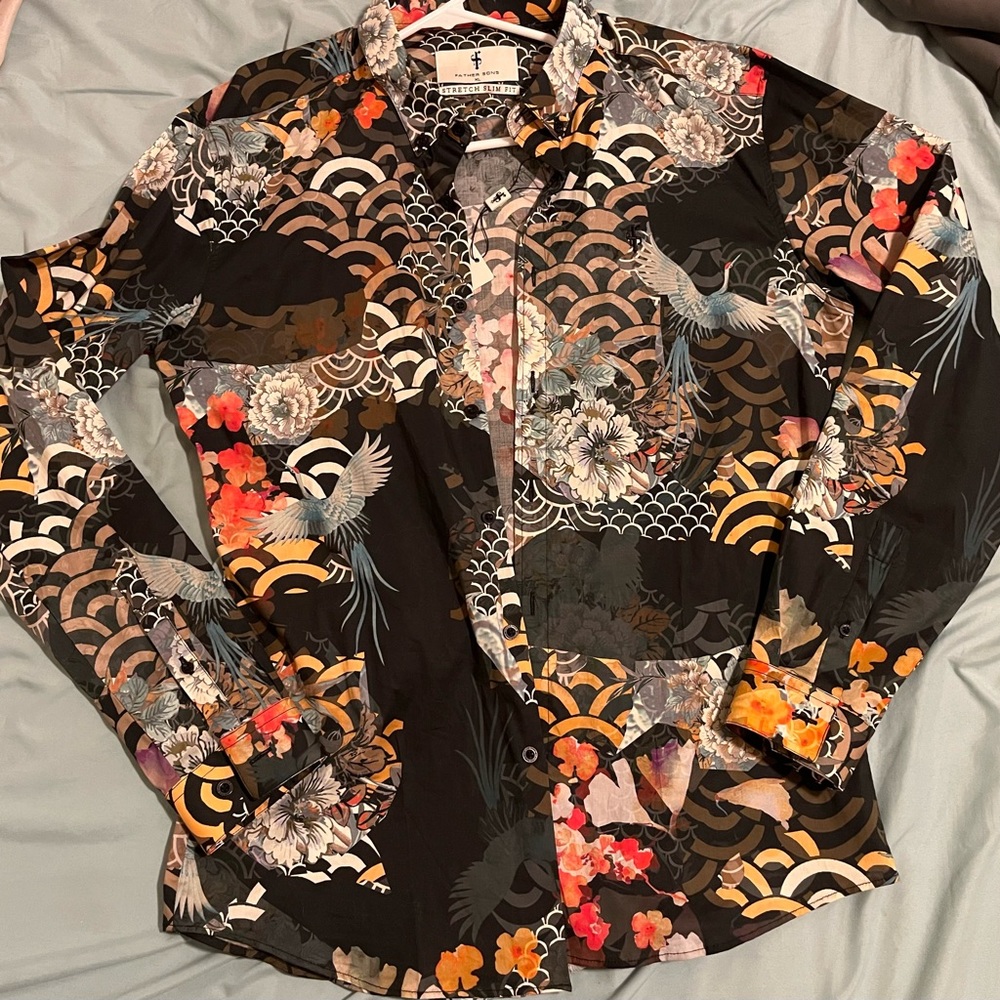 Mens Father Sons Xl slim fit button up